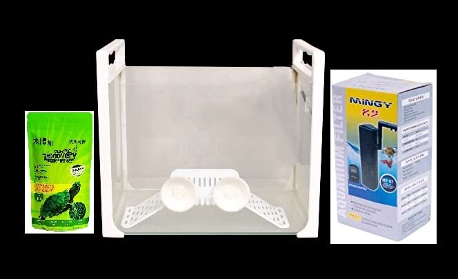 Taiyo Pluss Discovery® Turtle Glass Tank, Size: (40.5X28.5X32 cm)(LXWXH), Transparent Clear Glass Turtle Tank + Turtle Stand + MY-07 Turtle Filter + Turtle 100g Food (Large) (B09RN71BFF) Amazon Price History, Amazon Price Tracker