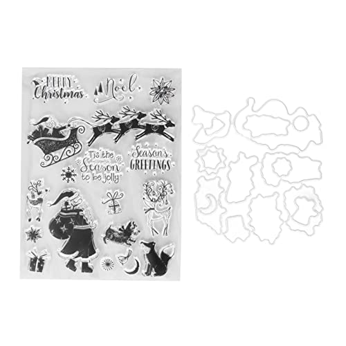 Sellos Transparentes para Manualidades, Tema Navidad, TPR Seguro, Tamaño 20,5x15,5cm - Fácil Uso, Material Saludable, Ideal para Diario y Tarjetas