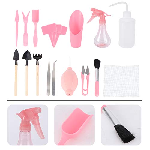 Yardwe 16 peças de ferramentas de plantas suculentas mini ferramentas de jardim de fadas para planta