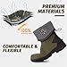 Trudave Rubber Boots for Men with Steel Shank, Waterproof Mid Calf Mens Rain Boots, 5.5mm Neoprene Insulated Mud Work Boots for Garden, Size 6-13 (Olive Green)
