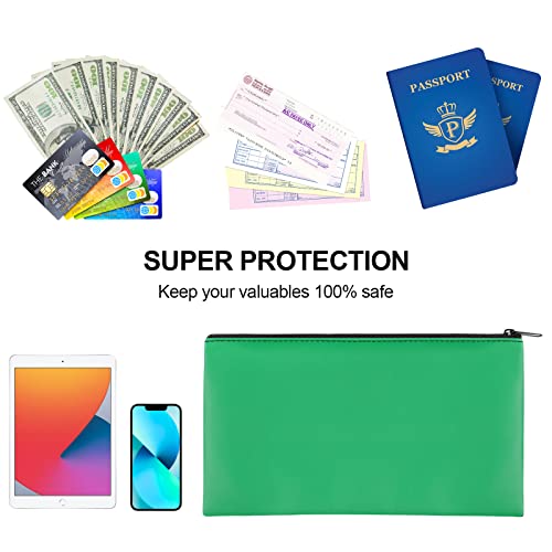 2 Pieces Money Bags with Zipper, 11x6.1 inch Money Pouch, Bank Bag, Cash Bag, Check Wallet, Cosmetics(Green) by Joyberg - Image 6