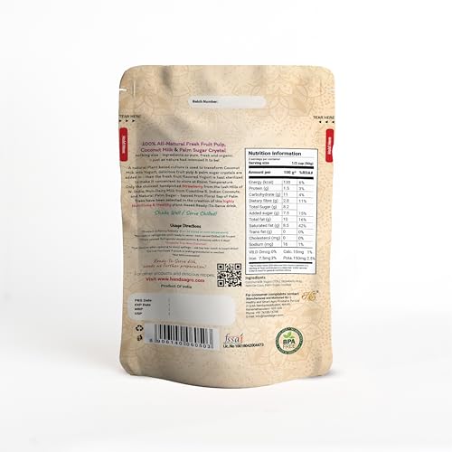 Image of HandS Dairy-Free Coconut Yogurt with Strawberry | Vegan & Plant-Based Yogurt Drink with Real Fruit Pulp & Palm Sugar | No Preservatives | 200g Each (Pack of 4)