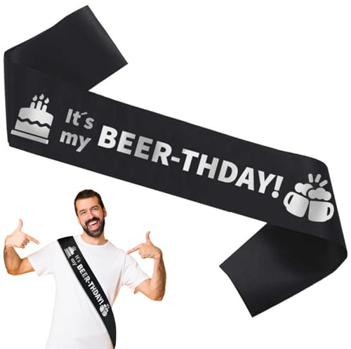MAGICSHOP4U Birthday Sash for Men, It's my Beer-thday! , Birthday King Sash, Birthday Decorations for Men, Boy Birthday Party - mens birthday sash - It's my Beer-thday Sash