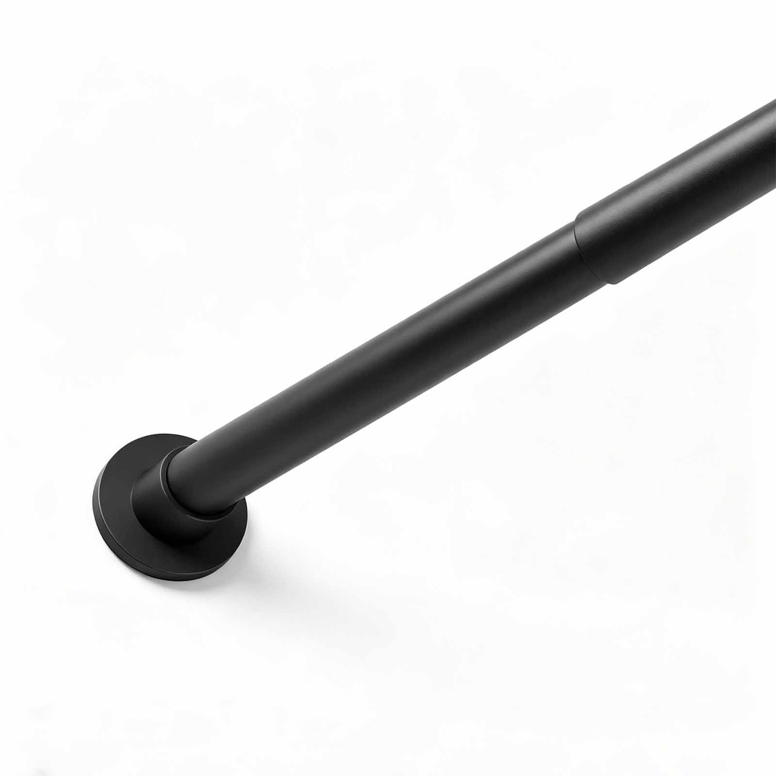 Duschvorhangstange im Spannungsstil, verstellbare Duschvorhangstange | Rostbeständiger Edelstahl, Geeignet for Badezimmer-Fenstertrennwände(Black,90-160cm/35.4-63.0in)