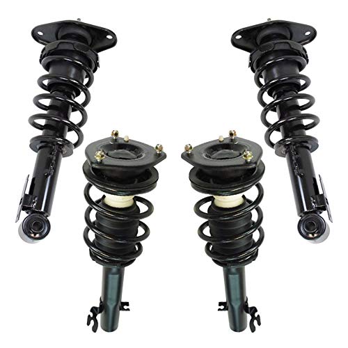 Image of TRQ Front and Rear Complete Strut Assembly and Shock Absorber Kit Complete Strut Coil Spring Assembly Shock Spring Compatible with 2007-2015 Mini Cooper
