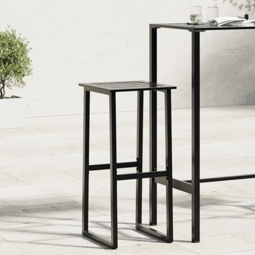 LAPOOH Barhocker 4 STK. Schwarz 38x38x80 cm Pulverbeschichteter Stahl,...