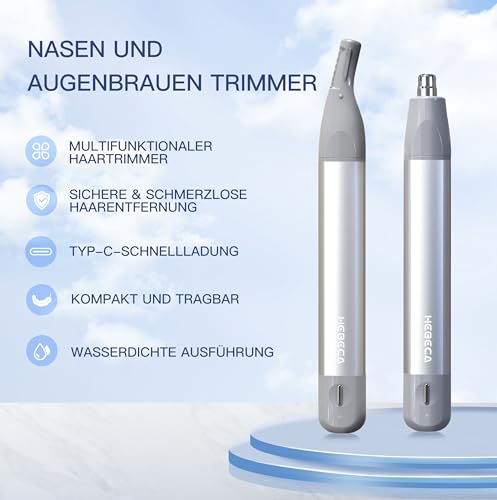 HEBECA Nasenhaartrimmer Frauen - Nasentrimmer Damen Augenbrauenrasierer Elektrisch Damen Nasen und...