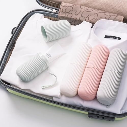 Zahnbürsten Etui, 4 Stück Zahnbürsten Box, Zahnputzbecher Reise, Zahnbürstens Etui Reise, Zahnbürste Reiseetui Mit 4 Stück Zahnbürstens Abdeckungen für Camping Reisen Wandern Geschäftsreisen Zuhause