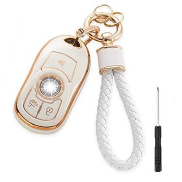 AMAZON - Key Fob Cover for Buick with Keychain, Soft TPU Key Case Protection Shell Fit for Buick Encore Enclave Envision