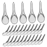 ABOOFAN Suppenlöffel aus Edelstahl, dick, 13 x 4,2 cm, Servierlöffel, robust, für die Küche, Haus, Restaurant, 50 Stück, für den täglichen Gebrauch