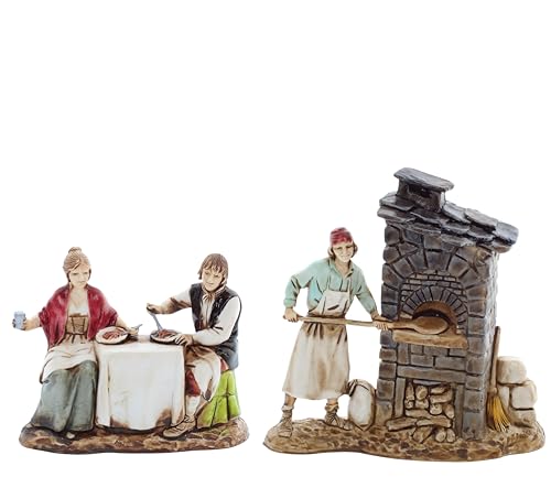 2 Mestieri - Dimensioni Reali personaggio più alto: 3,3x10,1x10 Cm - Per un Presepe da 8 cm. Ogni pastore è stato minuziosamente riprodotto su scala 1:22, garantendo un'accurata rappresentazione dei personaggi del presepe. Le dimensioni reali di ciascun personaggio variano in base alla posizione rappresentata nella scena, consentendo una disposizione dinamica e realistica degli elementi, creando un'atmosfera autentica e suggestiva.