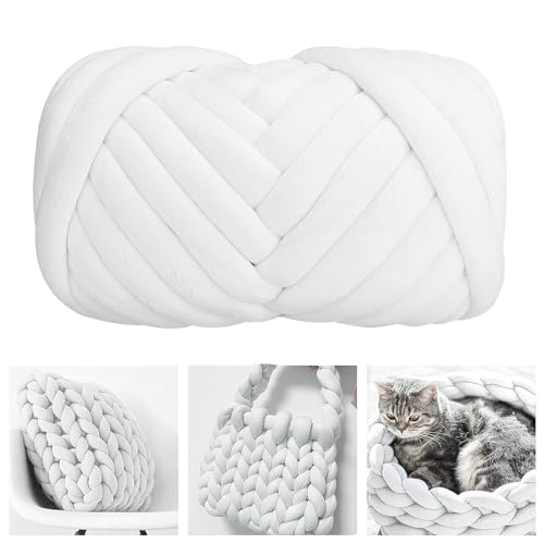 MeYuxg Filato Grosso Bianco, 25M Lana Grossa Super...