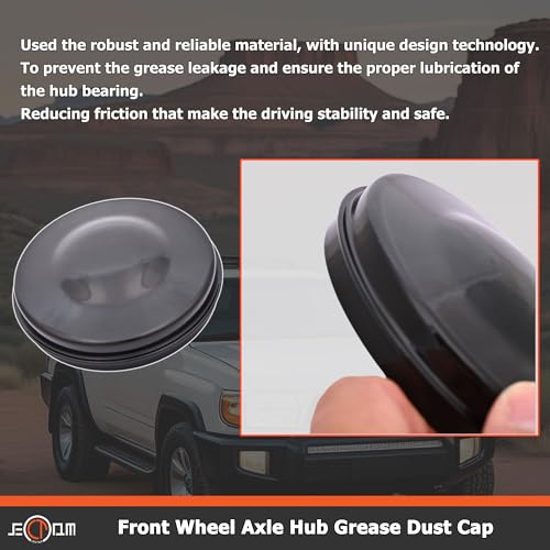 Image of Front Axle Hub Grease Cap 43514-28010 43514-0K010 Compatible with Toyota 4Runner FJ Cruiser Previa Sequoia Tacoma Tundra GX460 GX470 Dust Cap