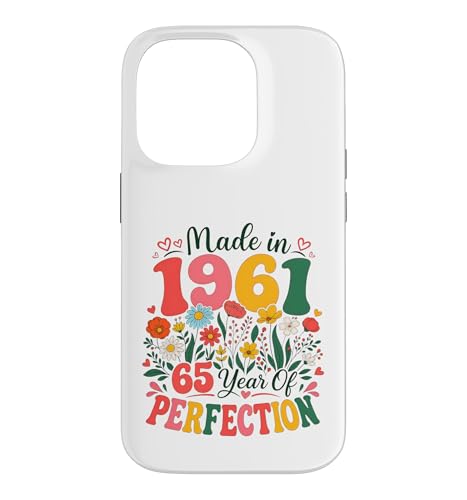 65 Year Old Made in 1961 Retro Floral 65th Birthday Women �X�}�z�P�[�X iPhone 14 Pro �p