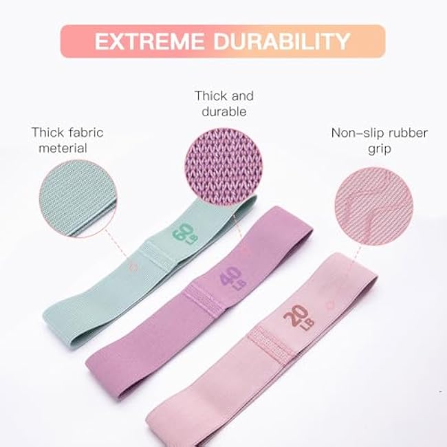 Sperax Fabric Resistance Bands for Working Out,Exercise Bands Resistance Band, Booty Bands for Legs and Butt Yoga Pilates Rehab, Fitness Elastic Bands Set