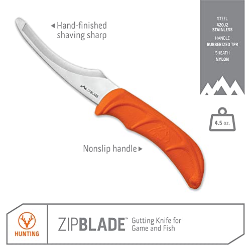 Outdoor Edge ZP-10 Zip Blade - 4.0 Inch Fixed Blade Hunting Knife For Skinning And Gutting Big Game thumb #2
