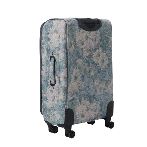 Deluxe Tapestry Blue Floral Collection 3-Piece Luggage Set, Spinner Wheels, Expandable, Lightweight Suitcases. Carry-on (20"), Large (27") and Jumbo (31") (FL1)3