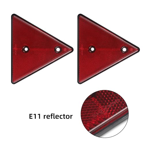 Image of 2-Pack Triangle Safety Reflectors Red Trailer Screw Mount Reflector for Gate Posts, Suitable for Truck Trailer Tractor, Boats, Driveway, Mailbox, Golf Cart