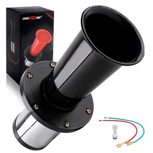 OOGA Air Horn 12V 110dB Aooga Ahooga Horn Complete Kit - Antique Classic Vintage Old Car Sound for Hot Rod, Model T, Golf Cart with Wire (1920s Air Horn)(black)