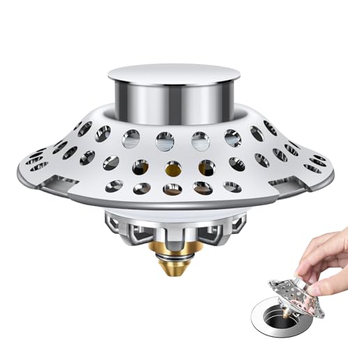 Zyydiiks XXYY001 Tub Stopper 2-In-1 Pop-Up Bathtub Drain Stopper & Tub Drain Hair Catcher cover