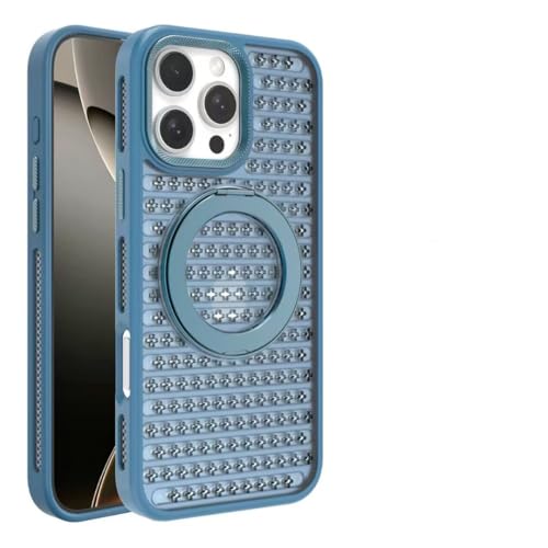Coque iPhone 16 anti surchauffe magnétique étui en maille respirante bleu