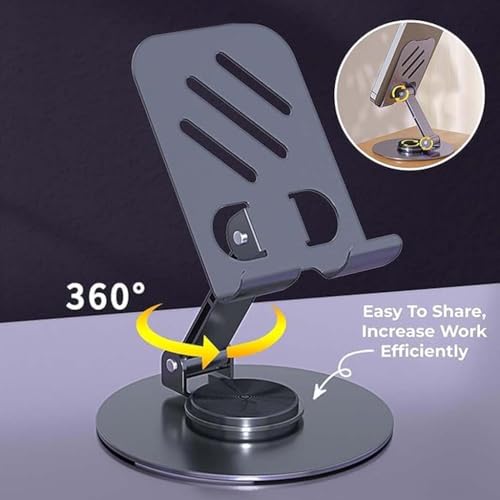 Image of Velo Mobile Stand for Desk, Anti Slip, 360 Rotatable, Extendable, Adjustable Phone Holder for Table, Office, Home, Study, Foldable Portable Phone Stand Compatible with All Mobile Phones