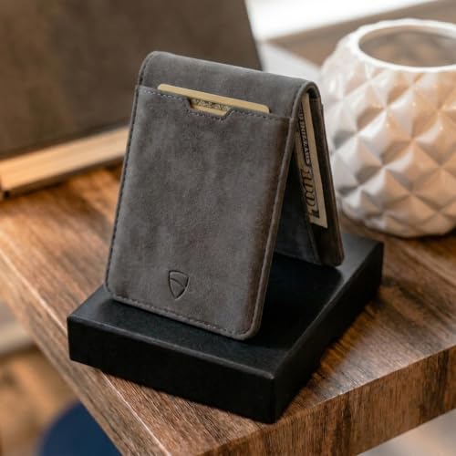 Image of Vaultskin MANHATTAN Slim RFID Blocking Bifold Leather Wallet for Men - Men's Leather Wallet, Front Pocket Minimalist Card Holder, Holds 9 Cards and Cash, Premium Italian Leather
