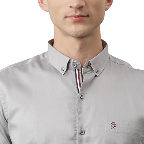 Image of Thomas Scott Men's | Solid | Full Sleeve | Regular Fit | Cotton Blend | Button Down | Single Pocket | Casual Shirt