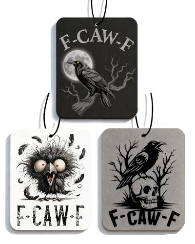 Image of Funny Gothic Car Air Freshener 3Pcs F-CAW-F Black Caw Car Accessories Interior Hanging Scents Automotive Mirror Decor for Men Women