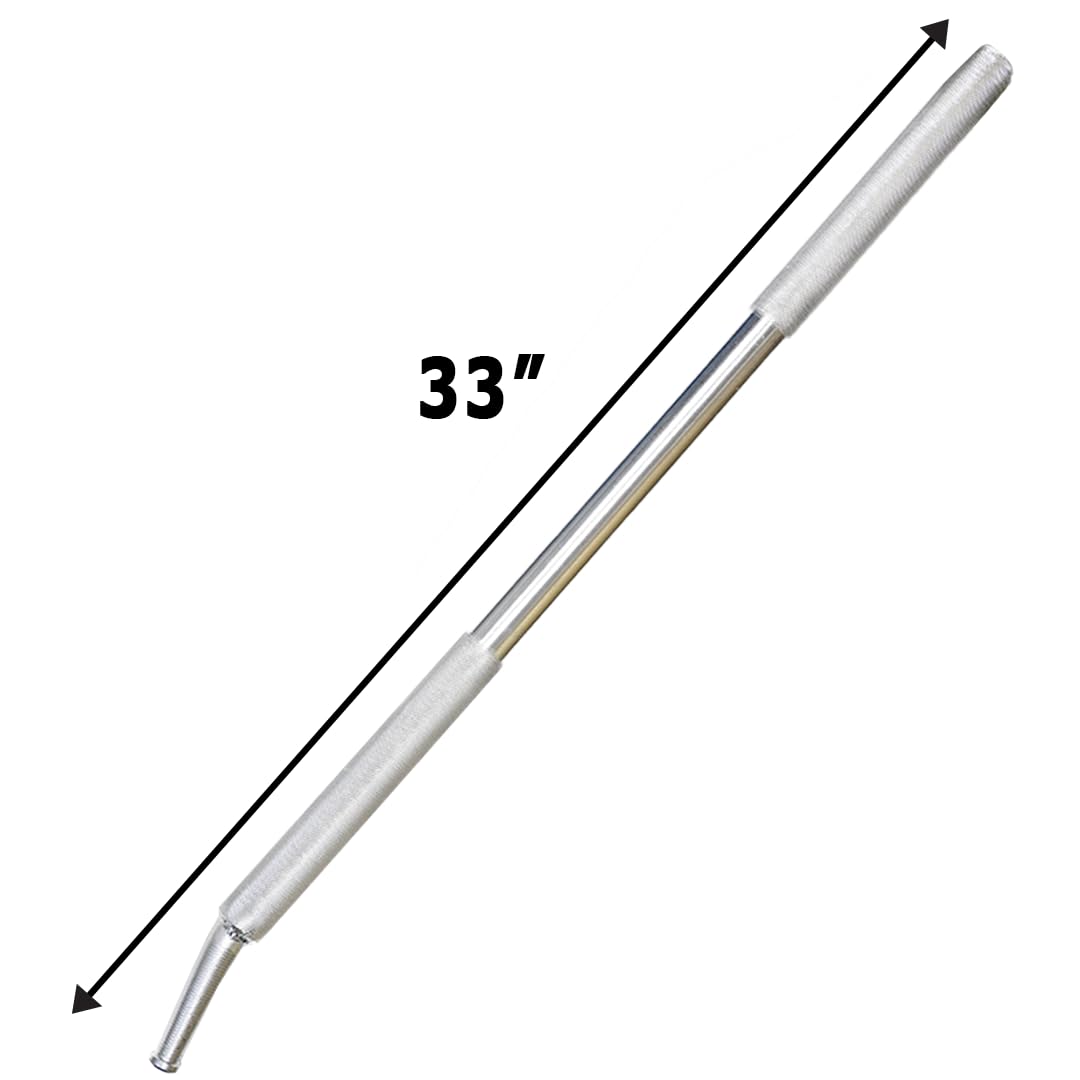 Boxer Chrome Winch Bar with Grooved Head, Steel Bar Non-Slip Grip – for Flatbed Trailer Winches Tie Down Cargo Bar 33”