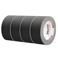 WELSTIK Gaffer-Klebeband, strapazierfähig, für Kabel, Theater, Bühneneinrichtung, Innenausstattung, rückstandsfrei, nicht reflektierend, 4 Stück 50mm x 27m, schwarz