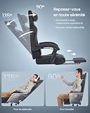 SONGMICS Gaming Chair, Ergonomic Office Chair with Footrest - 8