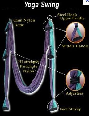 Inversion Sling - Yoga Swing (Dark Blue) + Yoga Back DVD