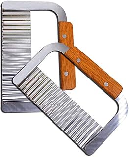 Crinkle Cutter, Potato Cutter, Crinkle Cutting Tool French Fry Slicer Stainless Steel Blade Wooden Handle Vegetable Salad Chopping Knife, Set of 2