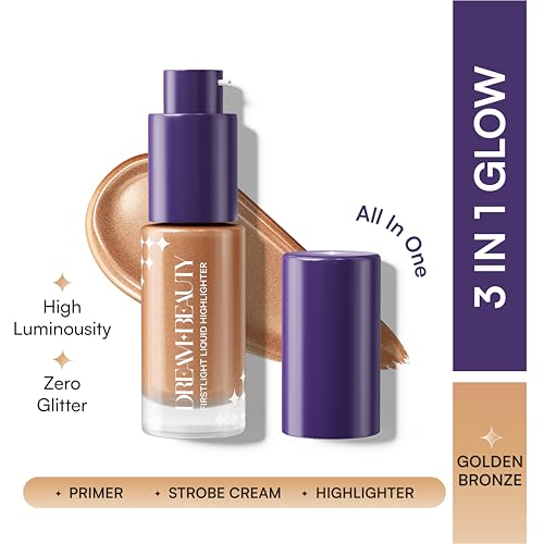 Image of Dream Beauty First Light Liquid Highlighter - Golden Dawn | Radiant Glow with Dewy, Lightweight Finish | Easy Blend | Long-Stay Illuminator | No Glitter, Just Glow | 10ml | (Golden Dawn)