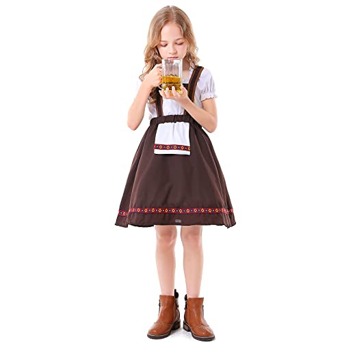 Faltern Bavarian Oktoberfest Costume Outfit Girls German Dirndl Beer Costume Dress Halloween German Maid Cosplay Dress Kids #TOP1