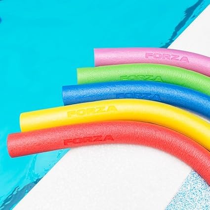 FORZA Frites de Piscine de Natation | Mousse EVA à Haute Densité | Aide à la Natation Flottante et Durable pour Adultes et Enfants | 5 Couleurs Vives (Multicolore, Pack de 5 (1x de Chaque Couleur))