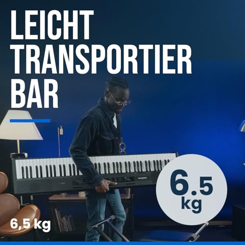 Woodbrass XPL1 Tragbares Digitalpiano mit 88 Tönen, leicht, kompakt und vielseitig, 25 hochwertige Sounds und Stereo-Verstärkung, Keyboard zum Lernen, Perfektionieren oder Spielen auf der Bühne