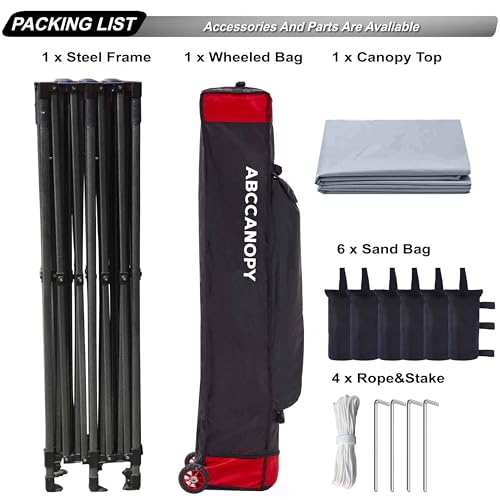 Image of ABCCANOPY Patio Pop Up Canopy Tent 8x16 Commercial-Series (Red)