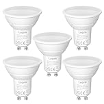 Lepro GU10 LED Bulbs, Cool White 6500K, 4.5W 345lm Energy Saving Light Bulbs, 50W Halogen Spotlight Equivalent, 100° Beam Angle, Daylight White, AC 220V-240V, Non-dimmable, Pack of 5