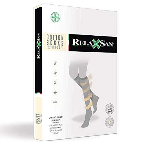 Relaxsan Soft Knee High Socks Unisex Made in Italy – Compression Socks for Women and Man 15-20mmHg – Support Hose – 820M3