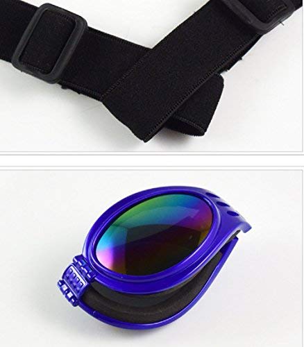 Blu - Occhiali da Sole per Cani con Elastico