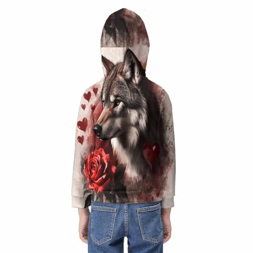 Pull à capuche 3d wolf vêtement anniversaire ado sweat original fille garçon