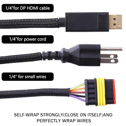 Image of Supvox 6.6ft Cable Organizer Sleeve Split Loom Tube Chew Guard Black
