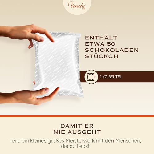 Venchi – Chocoviar Pistazie, 1 kg – Pralinen mit krokanten, ganzen Pistazien, Toffee-Granulat und Kakao Nibs – Glutenfrei