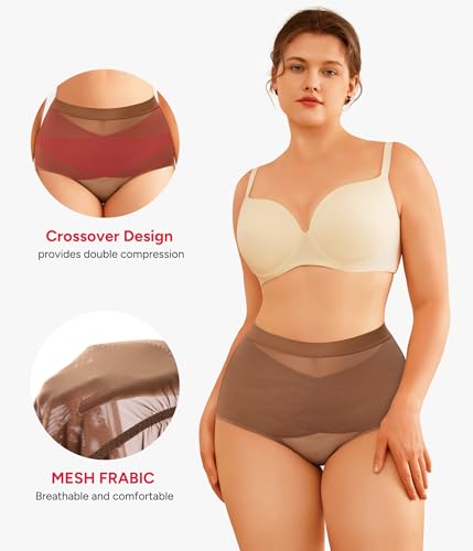Image of Nebility 2 Piece Tummy Control Shapewear Butt Lifting Underwear for Women Lower Belly Waist Trainer Seamless Faja Body Shaper