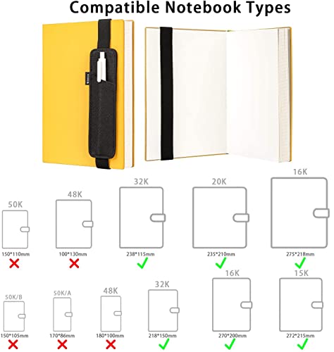 Housse de stylo à bande élastique réglable pour tablette et livre