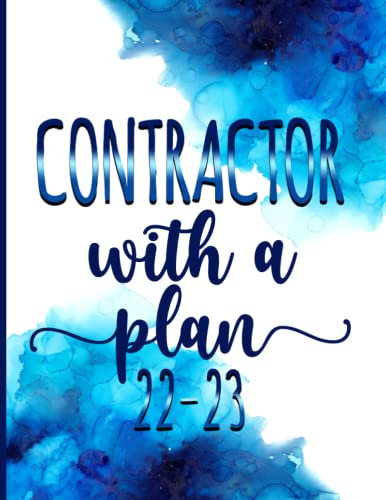 Contractor With A Plan│ 2022-2023 Monthly Calendar Planner: Contractor Gag Gifts │ Funny Organizer Diary Book To Dos Notes Passwords Monthly Budget For Appreciation birthday christmas image 2