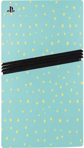 Skinit Decal Gaming Skin Compatible with PS5 Pro Console - Teal and Yellow Polka Dots Design