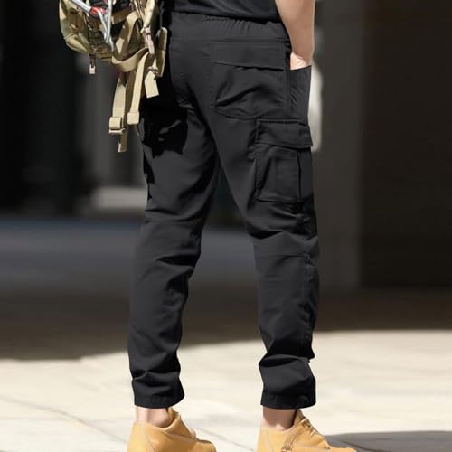 Cambkatl Men's Stretch Cargo Pants Color Block Straight Leg Travel Fishing Outdoor Hiking Sweatpants with Pockets4